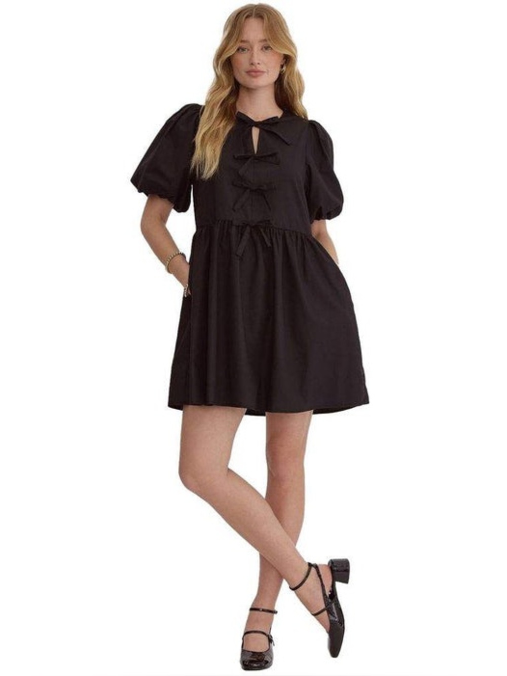 Entro Black Bow Dress